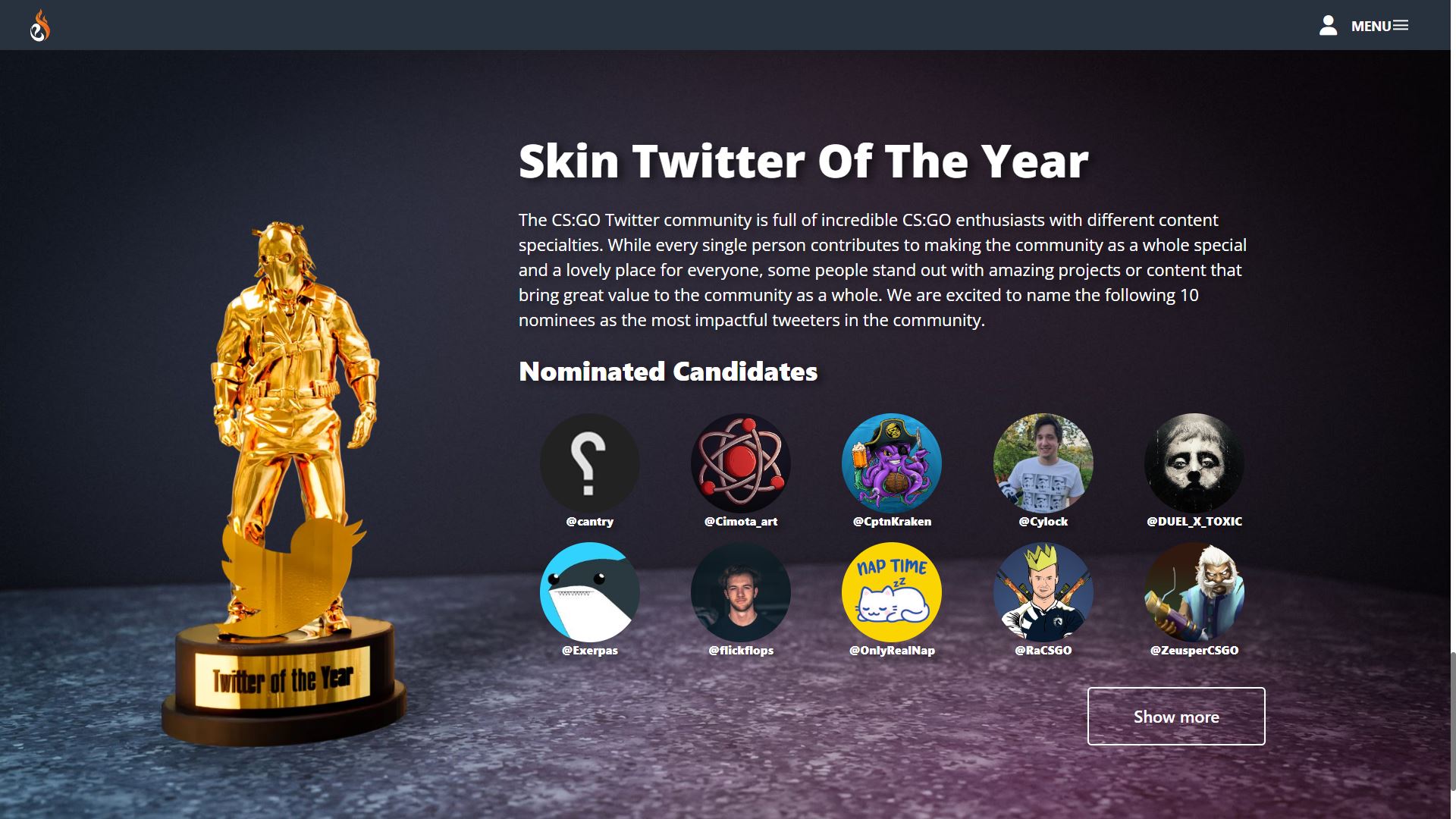 EsportFire CS:GO Skin Awards Skin Twitter of the Year