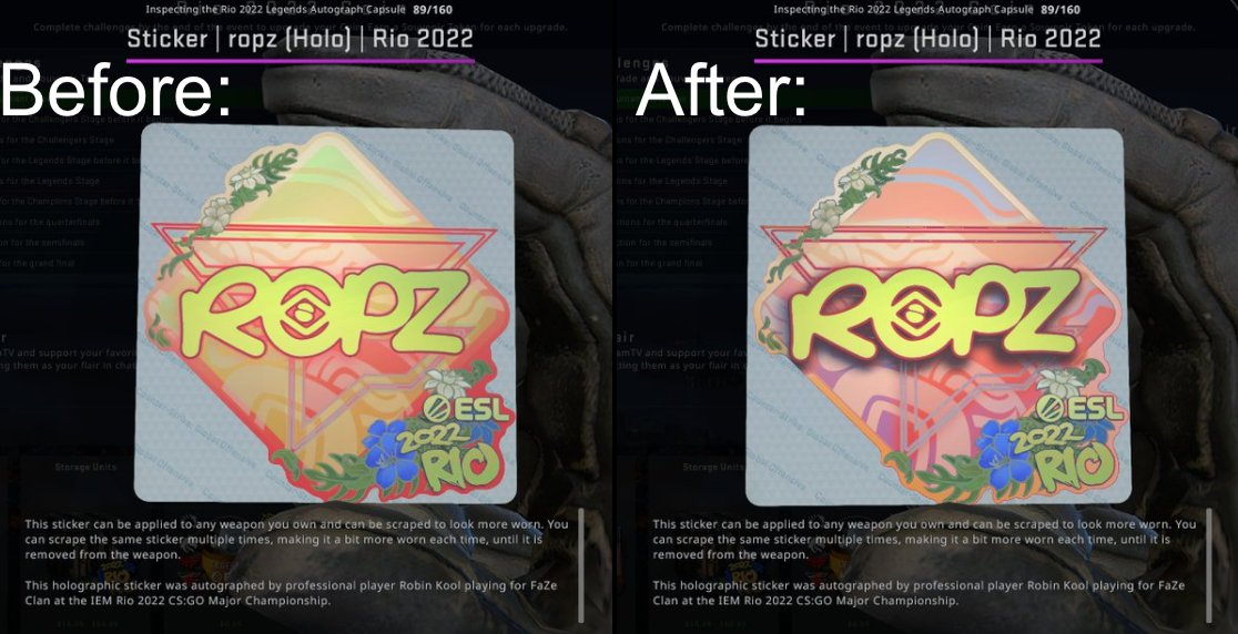 CS:GO Ropz Holo Rio 2022 sticker